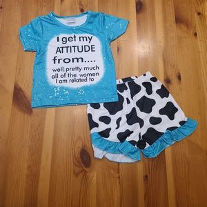 2pcs Girls T-Shirt With Funny Quote